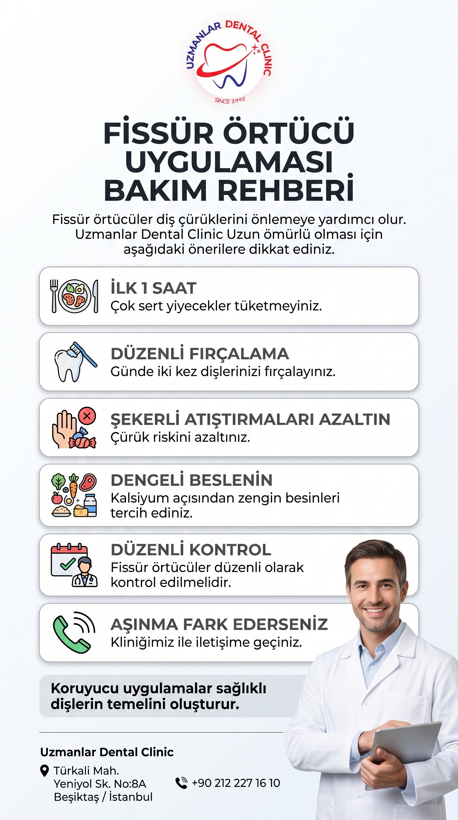 Fissür Örtücü Uygulaması Bakım Rehberi