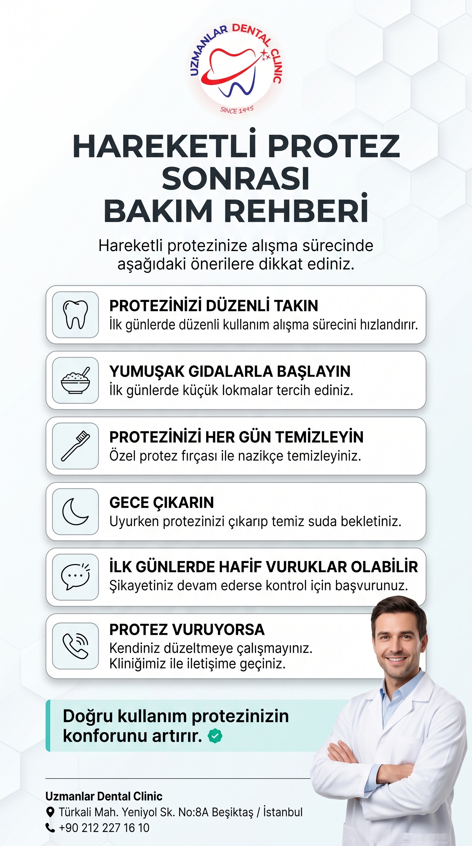 Hareketli Protez Sonrası Bakım Rehberi