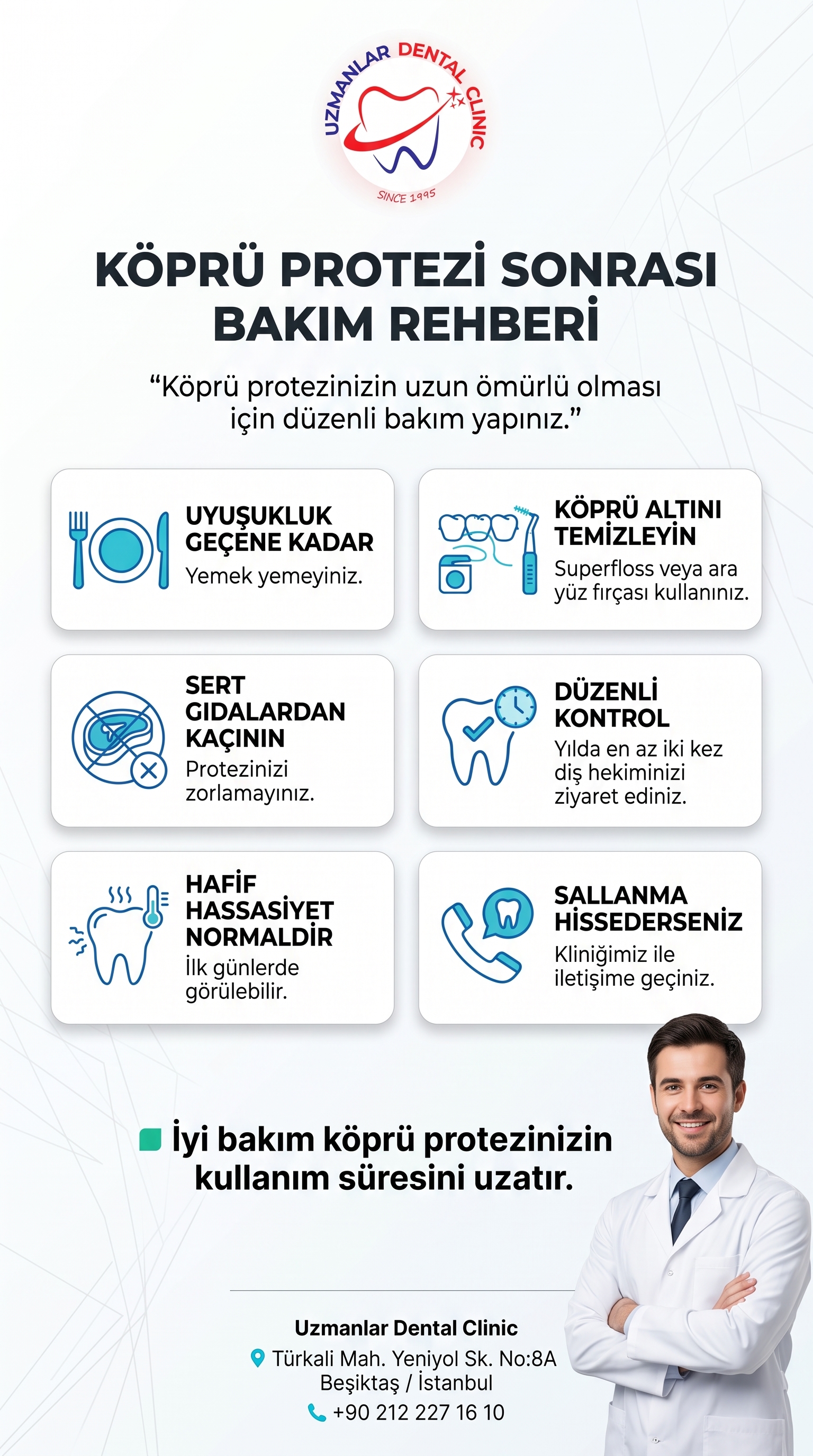 Köprü Protezi Sonrası Bakım Rehberi