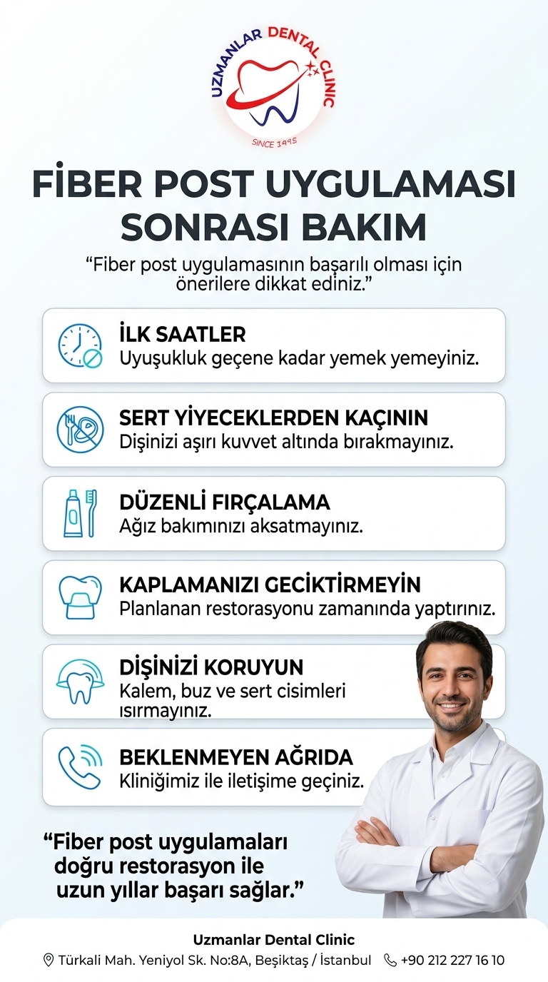 Fiber Post Uygulaması Sonrası Bakım