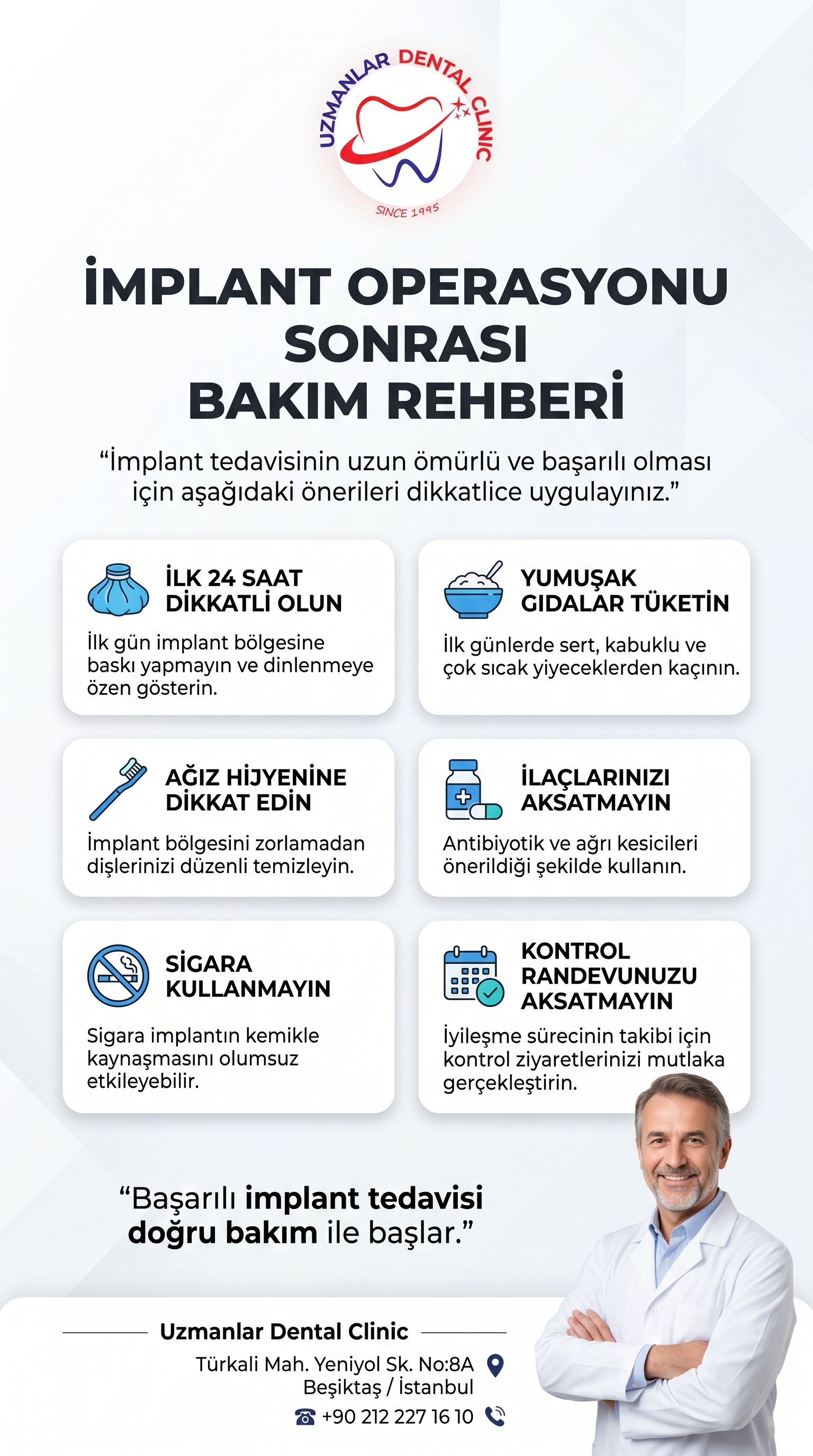 İmplant Operasyonu Sonrası Bakım Rehberi